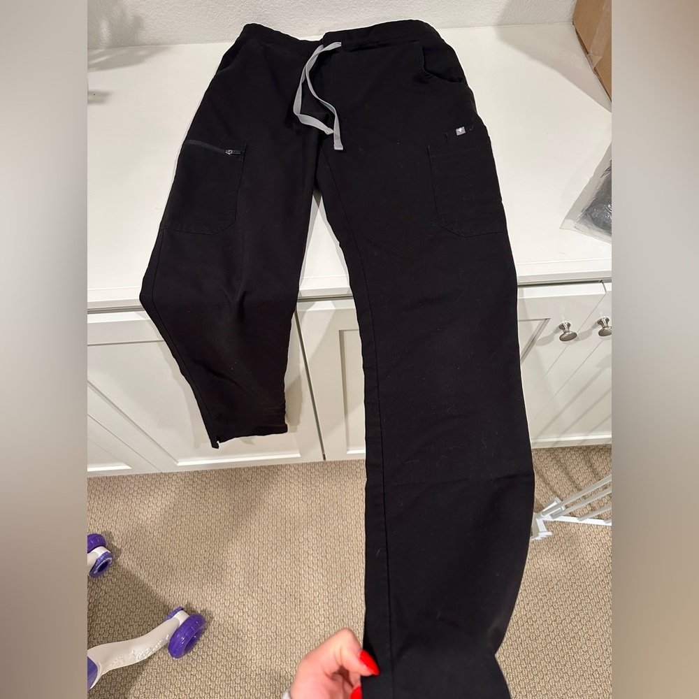 Yola Skinny Scrub Pants- SMALL TALL Black